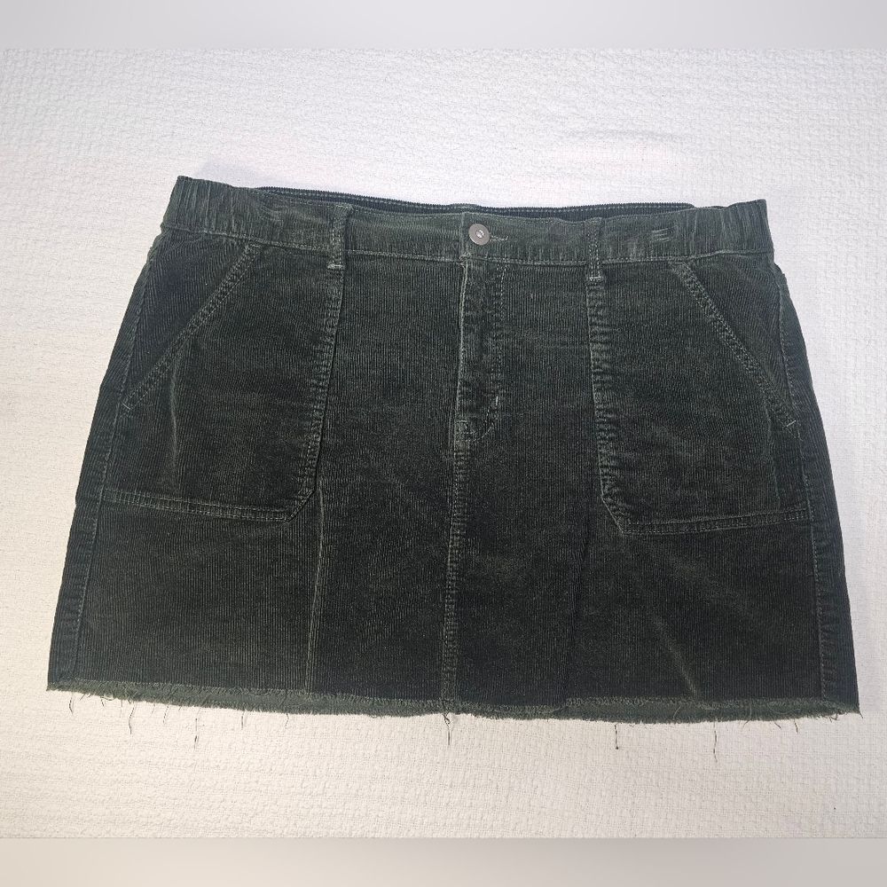 Green corduroy skirt